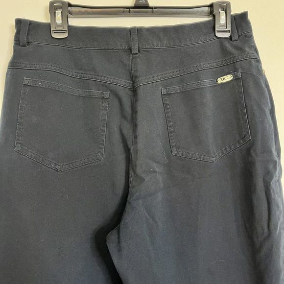 St John Sport Women Size 12 30x26 Pants Jeans Black Gold Hardware High Rise READ - Picture 4 of 12